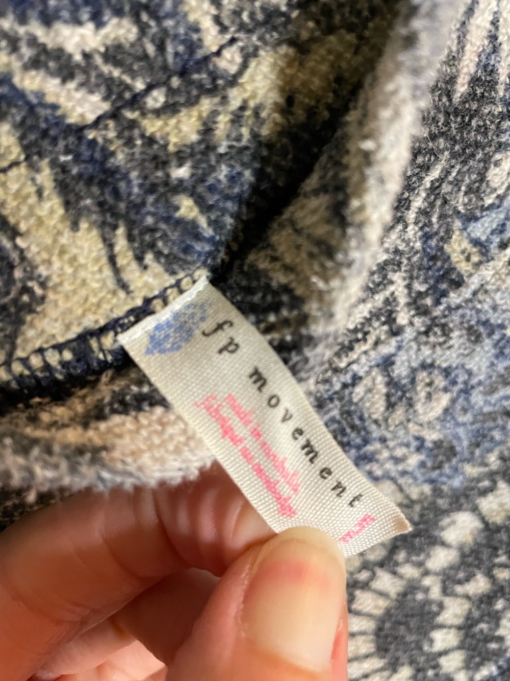 Free People Movement Floral-Print Jogger Sweatpants in Charcoal & Cream Size Med - Picture 2 of 8